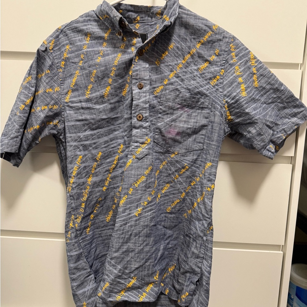 Gray Shirt with Yellow Text Design
